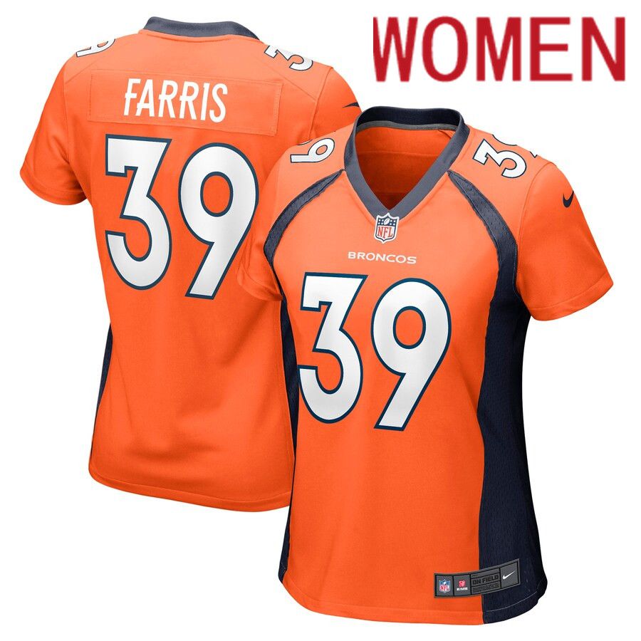 Women Denver Broncos #39 Rojesterman Farris Nike Orange Game NFL Jersey->women nfl jersey->Women Jersey